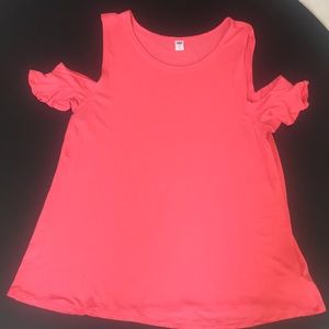 Old Navy bright pink cold shoulder tee